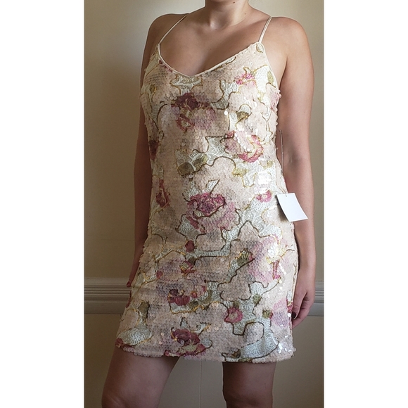 sequin mini shift dress